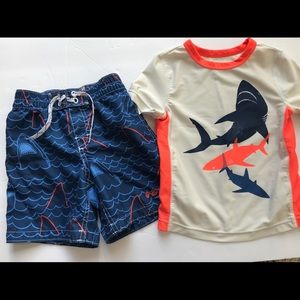 Baby gap boys swim trunks and shirt set